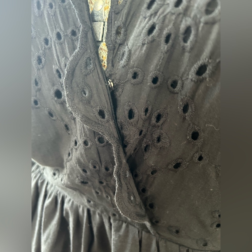 NWT MUSTARD SEED BAILEY EYELET DRESS. Sz.M LACE UP BACK, PUFF SLEEVES, GORGEOUS - Picture 6 of 14